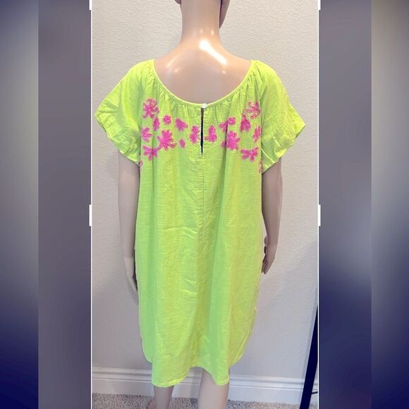 Uncle Frank floral cotton shift dress w/ embroidery - Picture 3 of 7